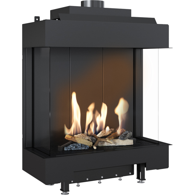 Kratki Leo LP 76 62 G20 Ενεργειακό Τζάκι Αερίου 8.6kW Τρίπλευρο με Σταθερή Πόρτα