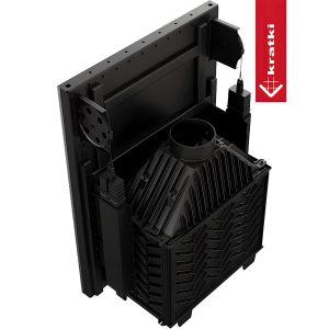 Μαντεμένιο ενεργειακό τζάκι Kratki Amelia G 21kW ίσιο με συρόμενη πόρτα