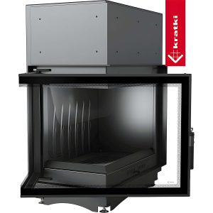 Αποδοτικό ενεργειακό τζάκι Kratki Amelia L BS Deco 21kW αριστερή γωνία