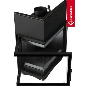 Ανοιγόμενο ενεργειακό τζάκι Kratki Amelia L BS Deco 21kW αριστερή γωνία