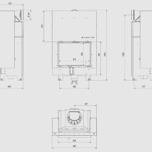 Kratki MBZ G Black Ενεργειακό Τζάκι Ξύλου Αερόθερμο 13kW Ίσιο με Συρόμενη Πόρτα