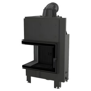 Kratki MBZ L BS Black Ενεργειακό Τζάκι Ξύλου Αερόθερμο 13kW Αριστερή Γωνία με Ανοιγόμενη Πόρτα
