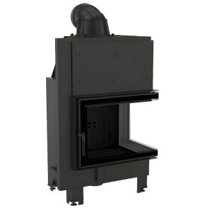 Kratki MBZ P BS Black Ενεργειακό Τζάκι Ξύλου Αερόθερμο 13kW Δεξιά Γωνία με Ανοιγόμενη Πόρτα