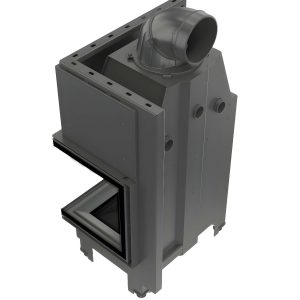 Kratki MBZ P BS Black Ενεργειακό Τζάκι Ξύλου Αερόθερμο 13kW Δεξιά Γωνία με Ανοιγόμενη Πόρτα