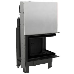 Kratki MBZ P BS G Black Ενεργειακό Τζάκι Ξύλου Αερόθερμο 13kW Δεξιά Γωνία με Συρόμενη Πόρτα
