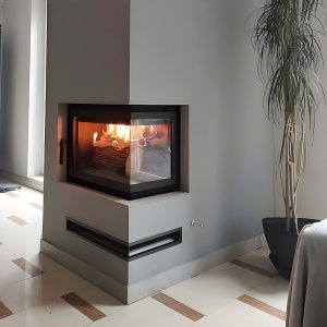 Ενεργειακό τζάκι Kratki Maja P BS 8kW στη διακόσμηση σαλονιού