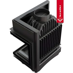 Μαντεμένιο ενεργειακό τζάκι Kratki Maja P BS Deco 8kW δεξί γωνιακό