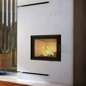 Kratki Nadia 10 Black Ενεργειακό Τζάκι Ξύλου Αερόθερμο 10kW Ίσιο με Ανοιγόμενη Πόρτα