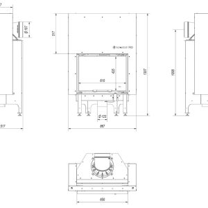 Kratki Nadia 10 G Black Ενεργειακό Τζάκι Ξύλου Αερόθερμο 10kW Ίσιο με Συρόμενη Πόρτα