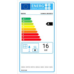 Πιστοποιημένο ενεργειακό τζάκι Kratki Oliwia L BS Deco 16kW με ενεργειακή κλάση Α