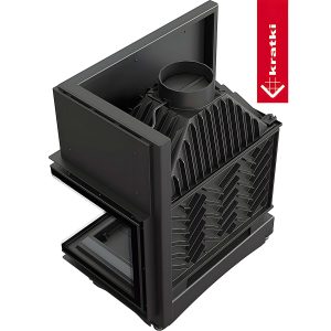 Μαντεμένιο ενεργειακό τζάκι Kratki Oliwia P BS Deco 16kW δεξί γωνιακό