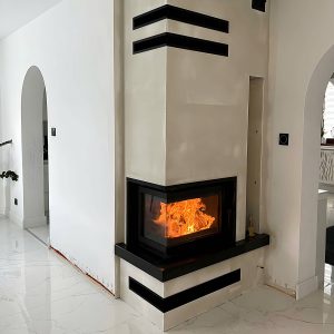 Μαντεμένιο τζάκι Kratki Simple Μ S L BS 8kW στη διακόσμηση σαλονιού