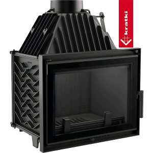 Ίσιο ενεργειακό τζάκι Kratki Zuzia Deco 15kW με ανοιγόμενη πόρτα