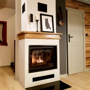 Ενεργειακό τζάκι Kratki Zuzia Eco Deco 12kW στη διακόσμηση σαλονιού
