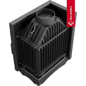 Μαντεμένιο ενεργειακό τζάκι Kratki Zuzia L BS Deco 15kW αριστερή γωνία