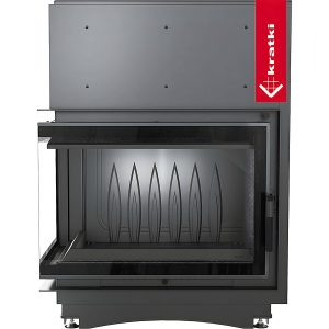 Γωνιακό ενεργειακό τζάκι Kratki Zuzia L BS Deco 15kW αριστερή γωνία