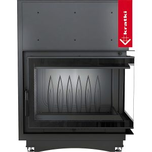 Γωνιακό ενεργειακό τζάκι Kratki Zuzia P BS Deco 15kW δεξί ανοιγόμενο