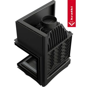 Μαντεμένιο ενεργειακό τζάκι Kratki Zuzia P BS Deco 15kW δεξί γωνιακό
