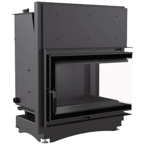 Kratki Zuzia PW BP 15 BS W Deco 12 kW χαλύβδινο ενεργειακό τζάκι νερού καλοριφέρ δεξιά γωνία με ανοιγόμενη πόρτα μοντέρνο design και μαντεμένια βάση