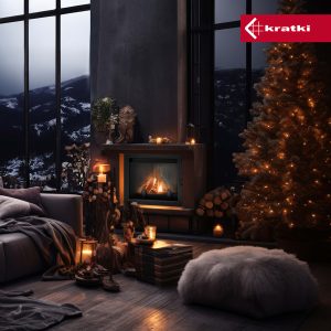 Ενεργειακό τζάκι Kratki Antek PF σε ζεστό οικογενειακό σαλόνι