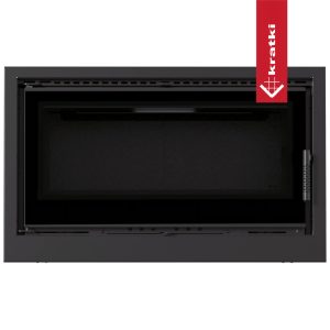 Ενεργειακή κασέτα τζακιού Kratki Kaseta Arke 95 Black 14 kW με μαύρες πυρόπλακες Termotec - Τζάκι Γιαννούδης.