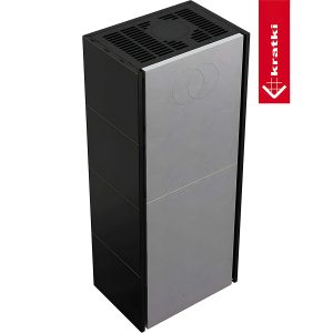 Έτοιμο ενεργειακό τζάκι Kratki Simple Box L S Black 8kW με επένδυση χάλυβα