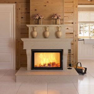 Διακόσμηση σαλονιού με ενεργειακό τζάκι ξύλου Kratki Lucy 14 New