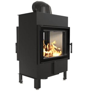 Χαλύβδινο ενεργειακό τζάκι ξύλου Kratki Lucy 12 T 12 kW διαμπερές τούνελ room divider