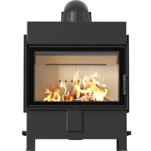 Ενεργειακό Τζάκι Ξύλου Kratki Lucy 14 New 14 kW Ίσιο Ανοιγόμενο από Χάλυβα & Λευκά Κεραμικά