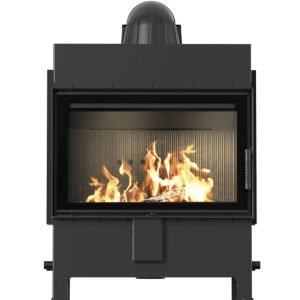 Ενεργειακό Τζάκι Ξύλου Kratki Lucy 14 New Black 14 kW Ίσιο Ανοιγόμενο