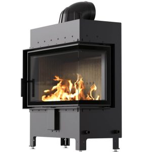 Ενεργειακό Τζάκι Ξύλου Kratki Lucy 14 P New Black 14 kW Δεξί Γωνιακό