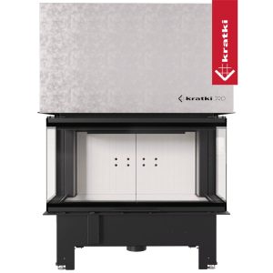 Ενεργειακό Τζάκι Ξύλου Kratki NBC 1000 400 15 kW Τριών Όψεων Συρόμενο Lift-Up από Χάλυβα & Λευκά Κεραμικά