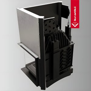 Μαντεμένιο ενεργειακό τζάκι Kratki Zusia P BS G 15kW δεξί γωνιακό lift-up