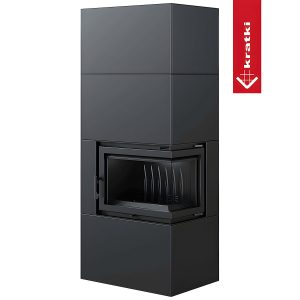 Μοντέρνο ενεργειακό τζάκι Kratki Simple Box P S Black με κατασκευή χάλυβα