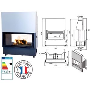 Ενεργειακό Τζάκι Ξύλου Chazelles Cloud 100R DF Τούνελ Διαχωριστικό Χώρου Συρόμενο & Ανοιγόμενο