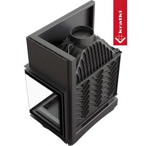 Μαντεμένιο ενεργειακό τζάκι Kratki Amelia P BS Deco 21kW δεξί γωνιακό