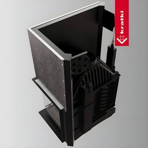 Μαντεμένιο ενεργειακό τζάκι Kratki Amelia P BS G 21kW δεξί γωνιακό lift-up