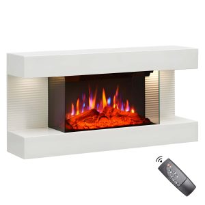 Επιτοίχιο ηλεκτρικό τζάκι Balderia Ira με κομψό σχεδιασμό και ρεαλιστικό εφέ φλόγας