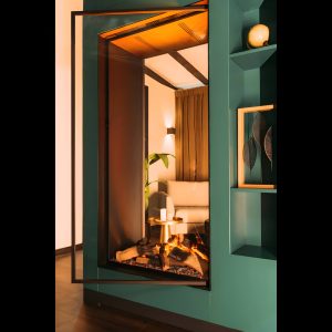 Faber e-Matrix Vertical 800-1600 ST - Ηλεκτρικό κατακόρυφο τζάκι με διαμπερές σχέδιο, εύκολη εγκατάσταση χωρίς καμινάδα και μοναδικό σύγχρονο design