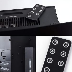 Επιτοίχιο ηλεκτρικό τζάκι Glow Fire Uranus με κυρτή γυάλινη πρόσοψη, τρισδιάστατη φλόγα LED, ρυθμιζόμενη θέρμανση και διακοσμήσεις για μοντέρνους χώρους.