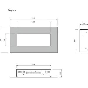Επιτοίχιο ηλεκτρικό τζάκι Glow Fire Neptun με μοντέρνο μαύρο φινίρισμα και ρεαλιστικό εφέ φλόγας