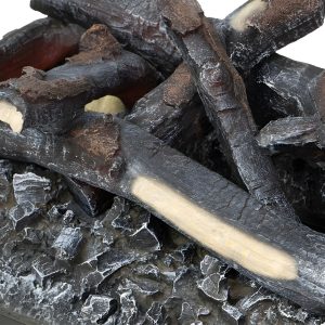 Dimplex Logset 500: Διακοσμητικά ξύλα με ρεαλιστική υφή καύσης και ενσωματωμένο LED φωτισμό για φυσικό εφέ θράκας.