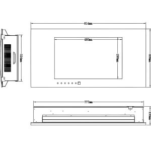 Επιτοίχιο ηλεκτρικό τζάκι Glow Fire Uranus με κυρτή γυάλινη πρόσοψη, τρισδιάστατη φλόγα LED, ρυθμιζόμενη θέρμανση και διακοσμήσεις για μοντέρνους χώρους.