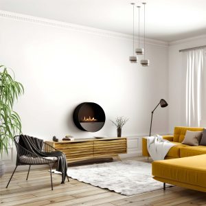 Αυτόματο Τζάκι Βιοαιθανόλης Επιτοίχιο 2.5kW Ίσιο Εσωτερικού Χώρου Planika Bubble Wall Floor