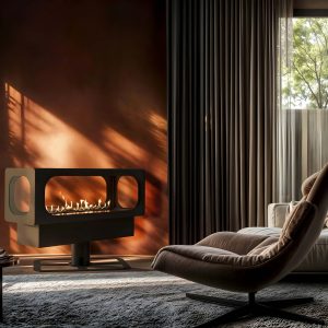 Αυτόματο Τζάκι Βιοαιθανόλης Επιδαπέδιο 7kW 1.00m Διαμπερές Εσωτερικού Χώρου Planika UFO Freestanding