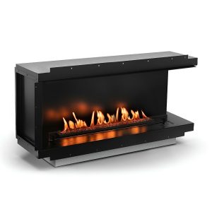 Planika Neo 1000 Fireplace Αυτόματο Τζάκι Βιοαιθανόλης Ένθετο 5.9kW Δεξιά Γωνία Εσωτερικού Χώρου για Ιδέες Διακόσμησης Σπιτιού