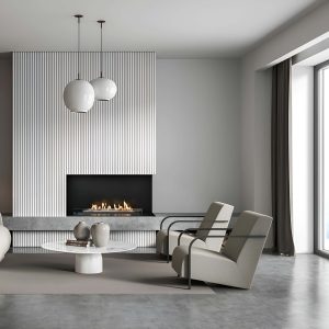 Planika Neo 1000 Fireplace Αυτόματο Τζάκι Βιοαιθανόλης Ένθετο 5.9kW Δεξιά Γωνία Εσωτερικού Χώρου για ιδέες διακόσμησης σπιτιού