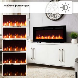 Ηλεκτρικό Τζάκι Επιτοίχιο Ένθετο Επιτραπέζιο 1800W Ίσιο Richen Life 40