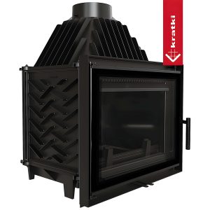 Μοντέρνο ενεργειακό τζάκι Α+ Kratki Zosia Deco 12kW ίσιο ανοιγόμενο