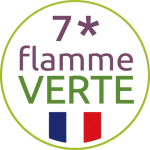 Πιστοποίηση Flamme Verte 7 αστέρων για οικολογικά ενεργειακά τζάκια ξύλου.
